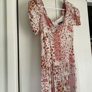 Zara floral drop waist midi dress